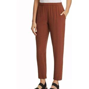 Women's EILEEN FISHER Georgette Crepe Silk Ankle Pant‎ | Size M